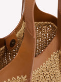 Boden mini straw tote bag brown multi - British product