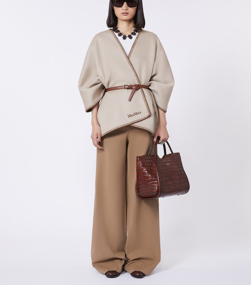 Max Mara small croc-embossed leather Marine top-handle bag (British brand)