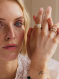 Daisy London chunky crystal band ring gold 12mm - British product
