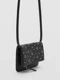 Mango Kids crossbody eyelet flapover bag in black - British product