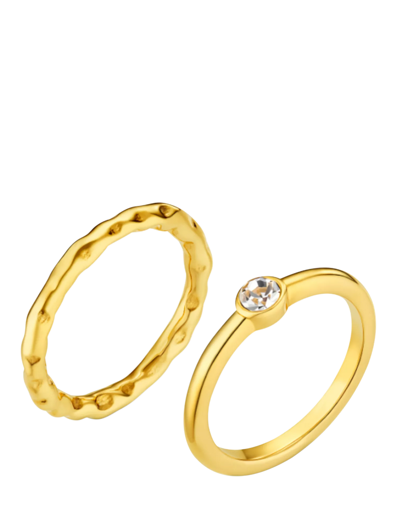 Orelia waterproof crystal ring 2-pack gold, imported from the UK
