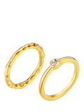 Orelia waterproof crystal ring 2-pack gold, imported from the UK