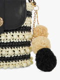 Dune London Dimple crossbody bag black white stripe, imported from the UK