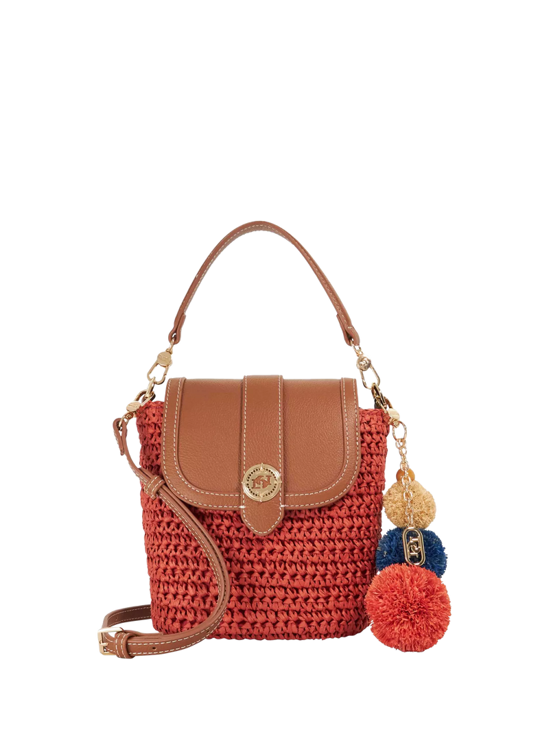 Dune London Dimple red raffia crossbody bag (British brand)