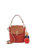 Dune London Dimple red raffia crossbody bag (British brand)