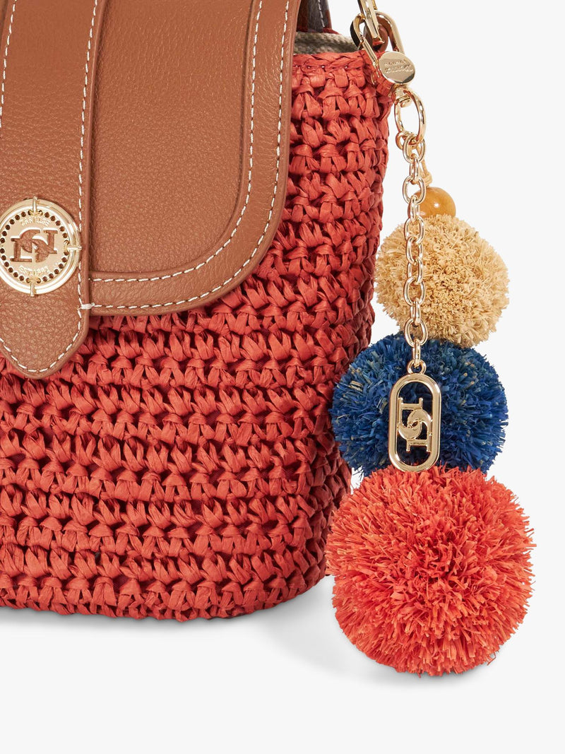 Dune London Dimple red raffia crossbody bag (British brand)