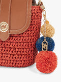 Dune London Dimple red raffia crossbody bag (British brand)