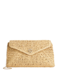 Dune London raffia clutch bag natural woven finish - British product
