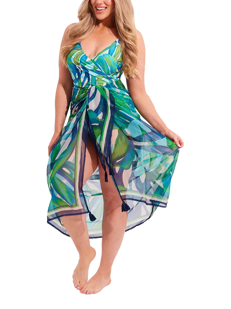 Seaspray St Lucia pareo green multi - British product