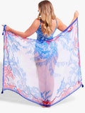 Seaspray Crete Pareo Blue Multi chiffon, imported from the UK