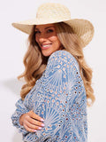 Seaspray cream sun hat with geometric design (British brand)