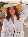 Seaspray Anna Sun Hat natural with stripe, British brand