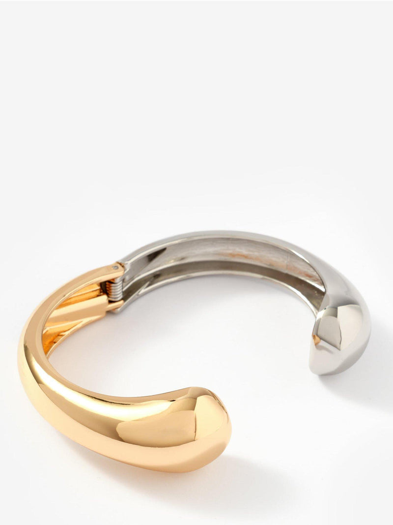 Mint Velvet two tone gold silver cuff bracelet 6.3cm (British brand)
