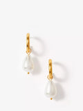 Mint Velvet gold hoop pearl drop earrings (British brand)