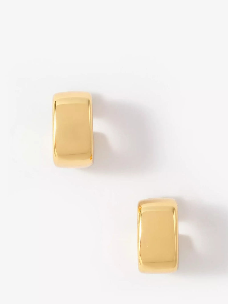 Mint Velvet gold square hoop earrings 1.5cm, UK version