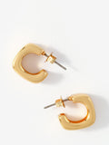 Mint Velvet gold square hoop earrings 1.5cm, UK version