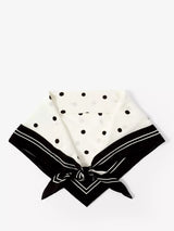 John Lewis Mint Velvet Contrast Border Polka Dot Print Square Scarf White/Black 90cm- Buy online at McGrocer