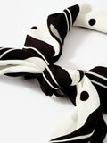 Mint Velvet polka dot contrast border scarf 90x90cm white black, UK version