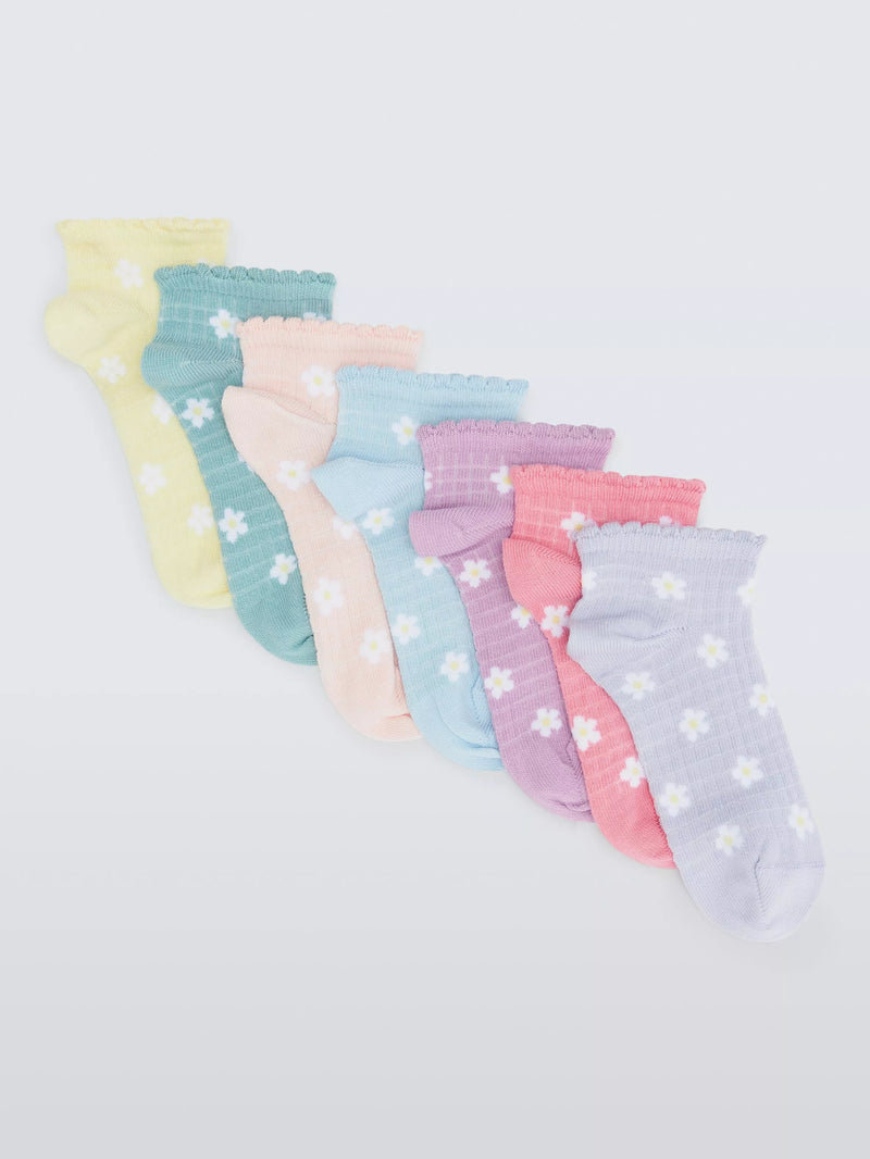 John Lewis floral cotton socks pack of 7 (British brand)