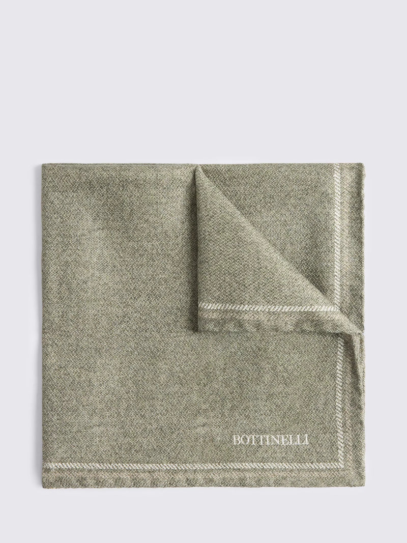 Moss Italian Silk Double Faced Pocket Square (British brand)
