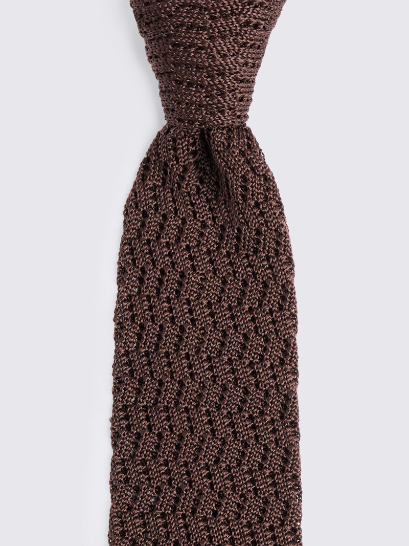 Moss silk knitted tie 100% silk - British product