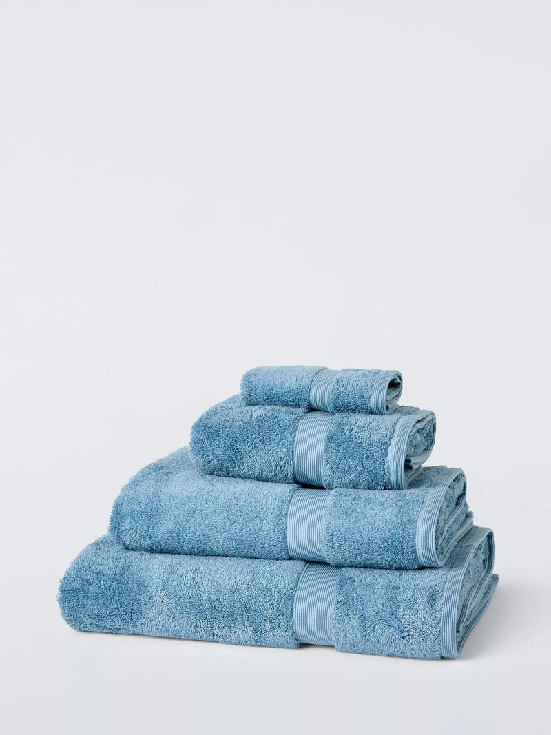 John Lewis Egyptian Cotton Face Cloth (Pack of 2), Lake Blue