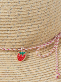 Angels by Accessorize kids straw hat cherry charm natural, UK version