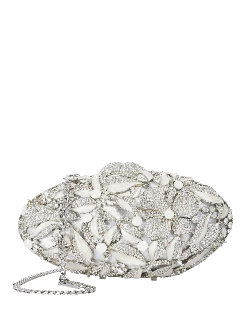Dune London diamante hard case clutch silver - British product