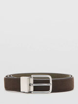 John Lewis Mango Stitched Edge Reversible Pure Leather Belt Brown- Buy online at McGrocer