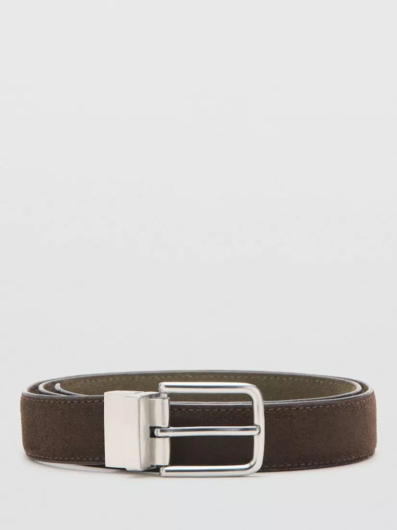 Mango stitched edge reversible pure leather belt brown (British brand)