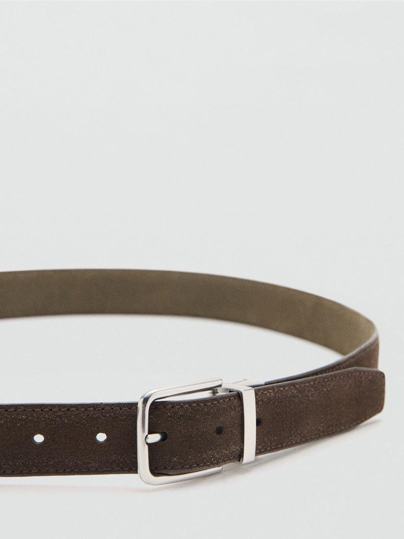 Mango stitched edge reversible pure leather belt brown (British brand)