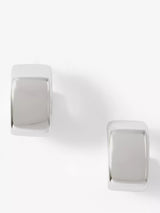 John Lewis Mint Velvet Square Hoop Earrings, Silver, 1.5cm- Buy online at McGrocer