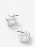 Mint Velvet square hoop earrings silver 1.5cm (British brand)