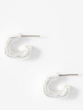 Mint Velvet square hoop earrings silver 1.5cm (British brand)