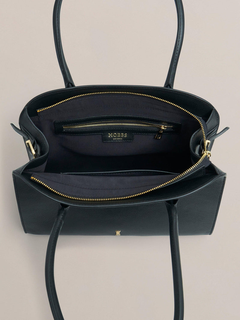 Hobbs Alexis leather shoulder bag black (British brand)