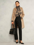 Hobbs Mora Insignia Print scarf Black/Camel 130cm - British product