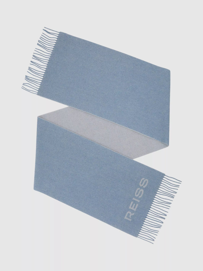 Reiss Picton wool blend scarf blue 180cm, UK version