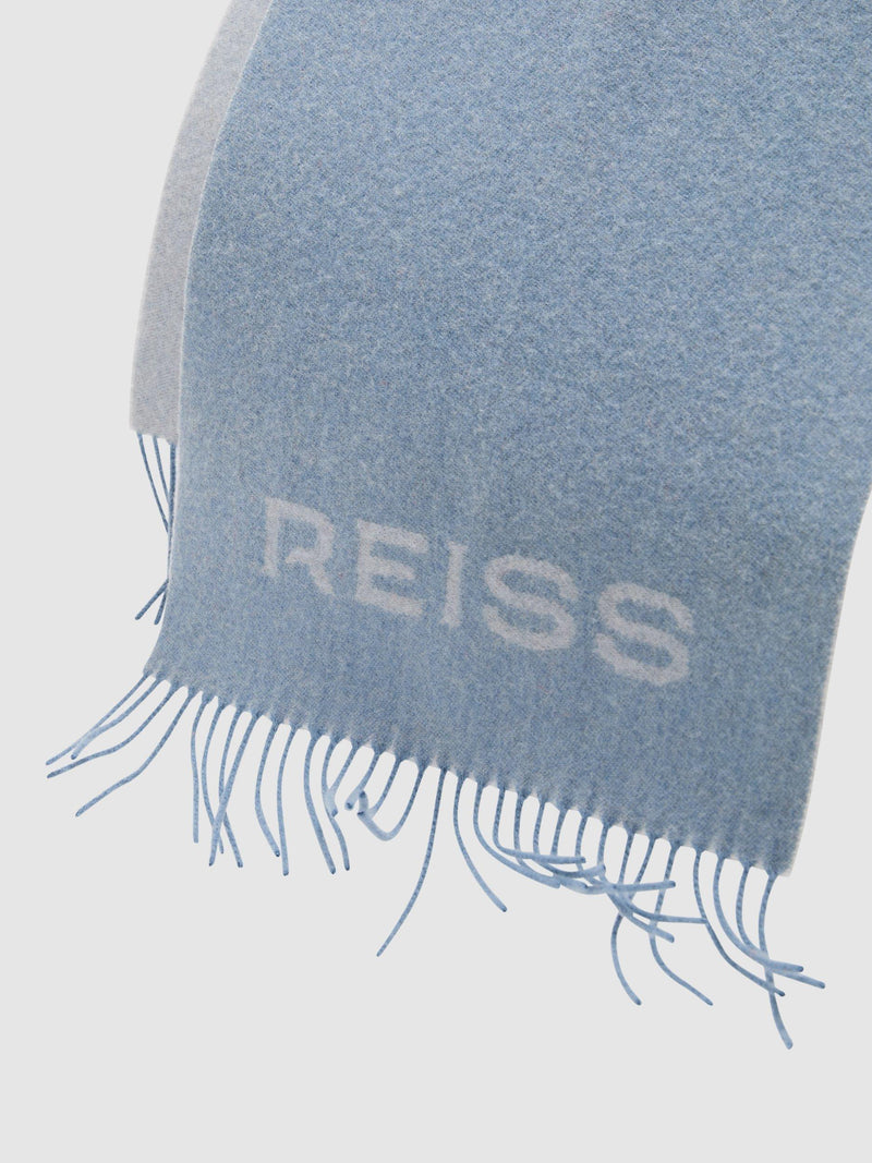 Reiss Picton wool blend scarf blue 180cm, UK version