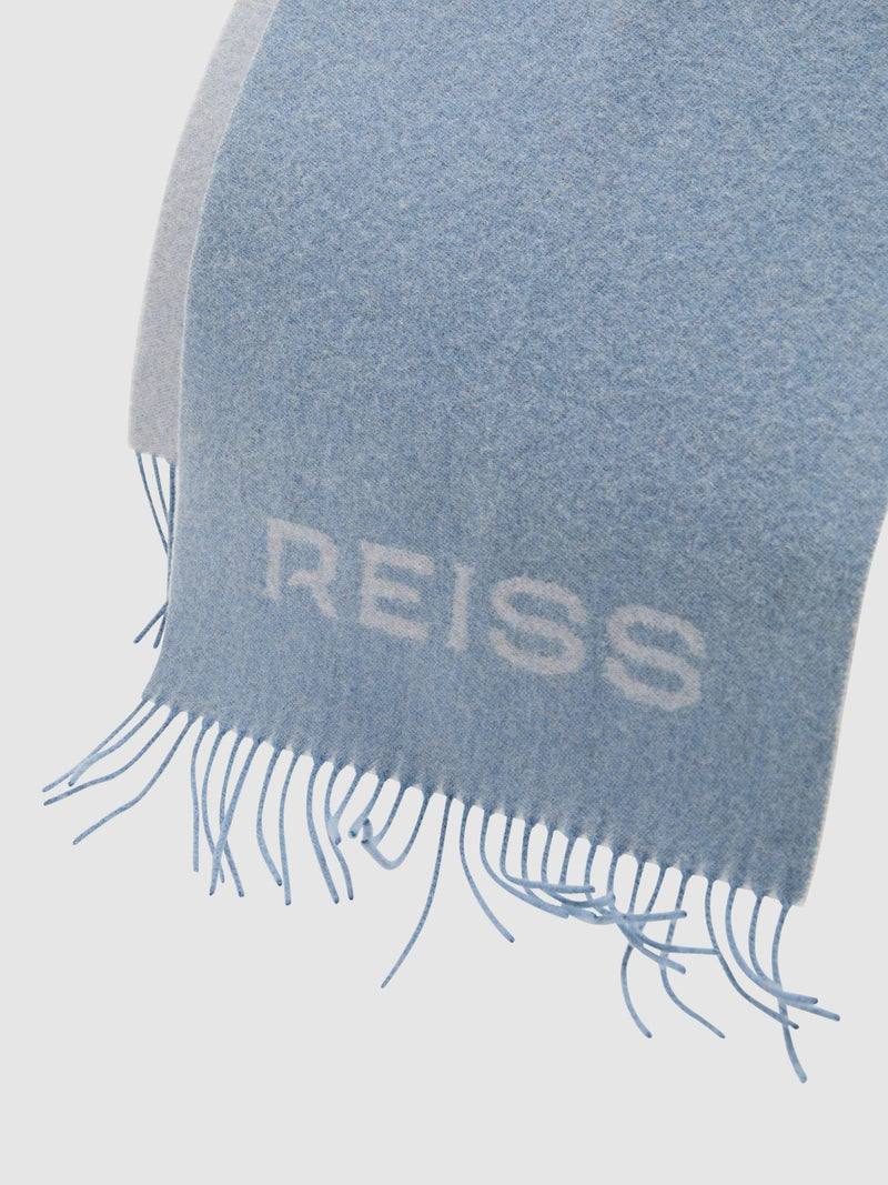 Reiss Picton wool blend scarf blue 180cm, UK version