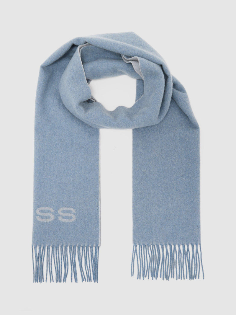 Reiss Picton wool blend scarf blue 180cm, UK version