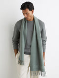 Reiss Picton wool blend scarf in sage, UK version