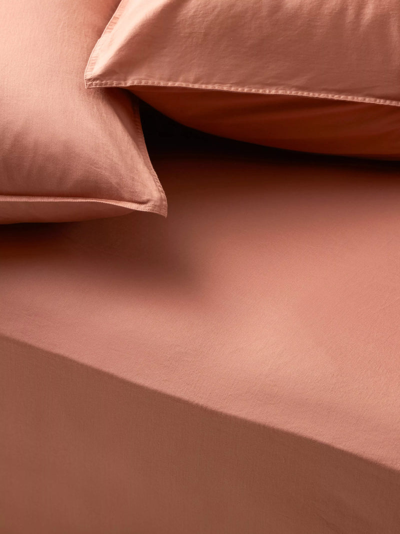 John Lewis Washed Organic Cotton Fitted Sheet Double