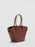 Mango structured tote bag brown, imported from the UK