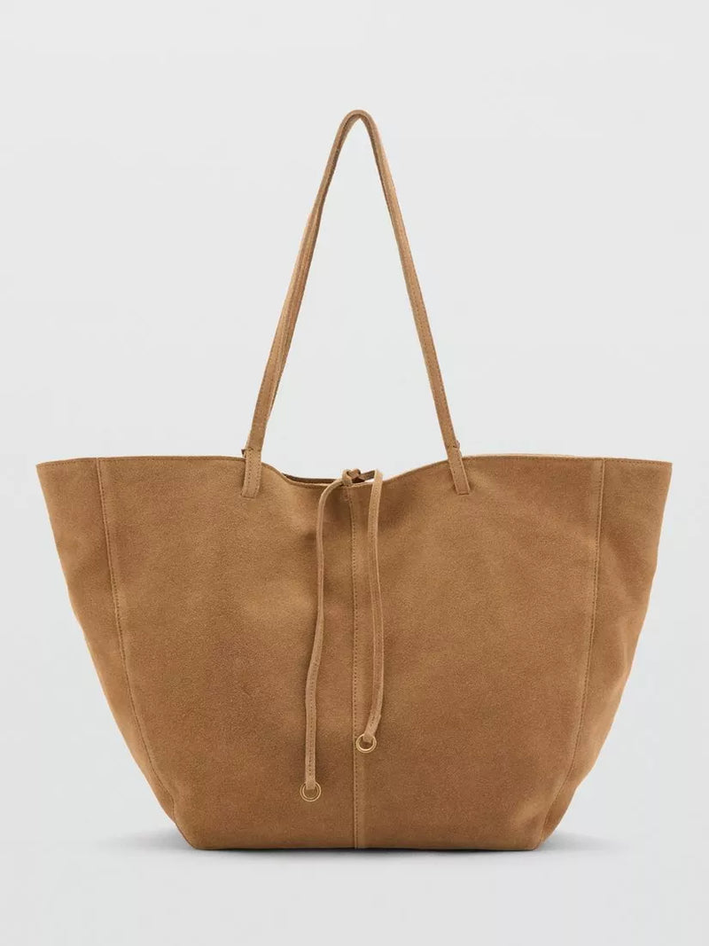 Mango suede leather tote bag 33x20x20cm - British product