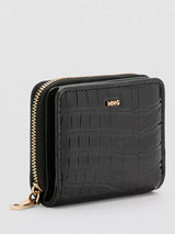 John Lewis Mango Compact Croc Embossed Purse Black- Buy online at McGrocer