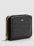 Mango compact croc embossed purse black, imported from the UK