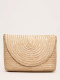 Phase Eight straw clutch bag neutral, imported from the UK