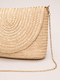 Phase Eight straw clutch bag neutral, imported from the UK