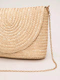 Phase Eight straw clutch bag neutral, imported from the UK