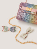 Monsoon kids ombre glitter bag and hair clips set, imported from the UK